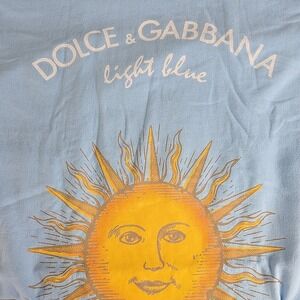 Dolce & Gabbana Light Blue Sun Cotton Beach Towel Fringe ~27x60in